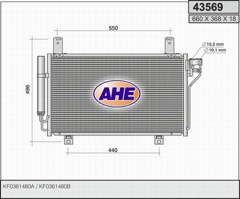 AHE 43569 - Condensatore, Climatizzatore www.autoricambi360.it