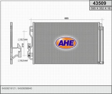 AHE 43509 - Condensatore, Climatizzatore www.autoricambi360.it