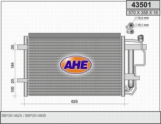 AHE 43501 - Condensatore, Climatizzatore www.autoricambi360.it