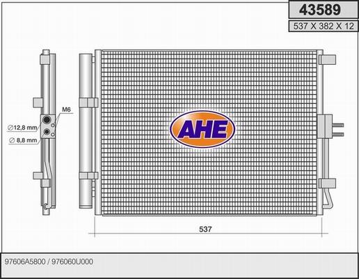 AHE 43589 - Condensatore, Climatizzatore www.autoricambi360.it