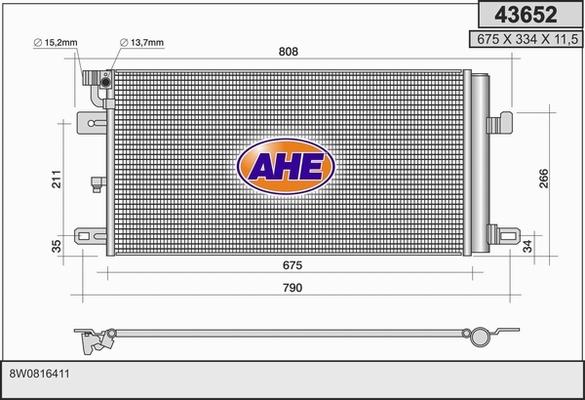 AHE 43652 - Condensatore, Climatizzatore www.autoricambi360.it