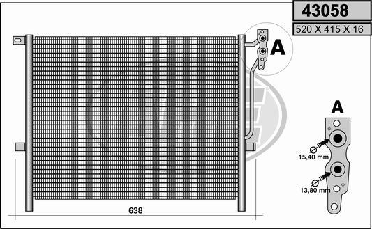 AHE 43058 - Condensatore, Climatizzatore www.autoricambi360.it