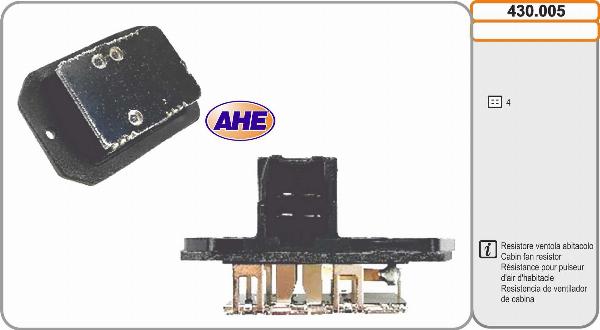 AHE 430.005 - Resistore addizionale, Elettromotore-Ventola radiatore www.autoricambi360.it