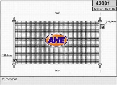 AHE 43001 - Condensatore, Climatizzatore www.autoricambi360.it