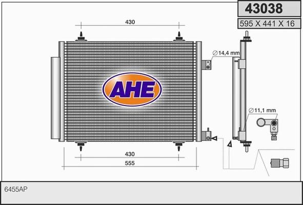 AHE 43038 - Condensatore, Climatizzatore www.autoricambi360.it