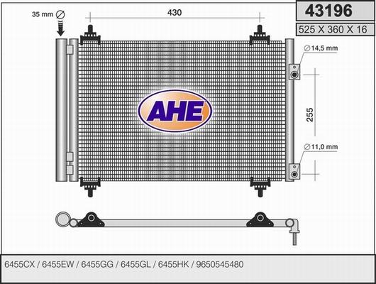 AHE 43196 - Condensatore, Climatizzatore www.autoricambi360.it