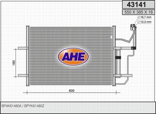 AHE 43141 - Condensatore, Climatizzatore www.autoricambi360.it