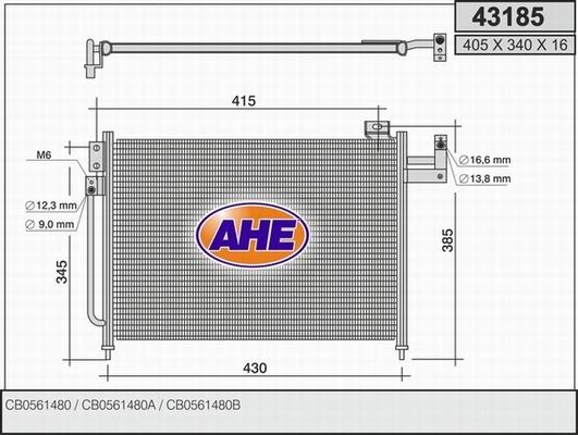 AHE 43185 - Condensatore, Climatizzatore www.autoricambi360.it