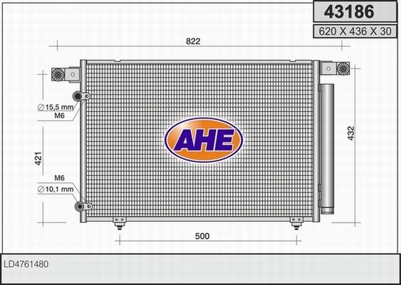 AHE 43186 - Condensatore, Climatizzatore www.autoricambi360.it