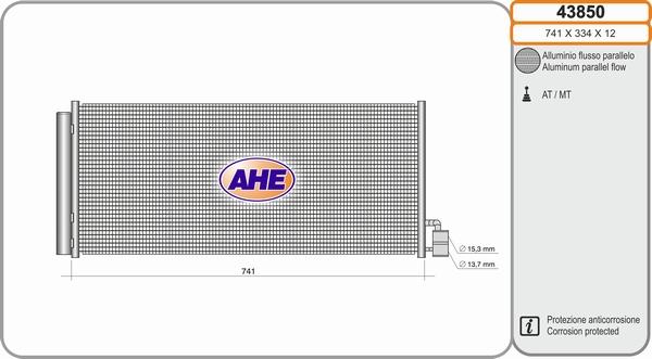 AHE 43850 - Condensatore, Climatizzatore www.autoricambi360.it