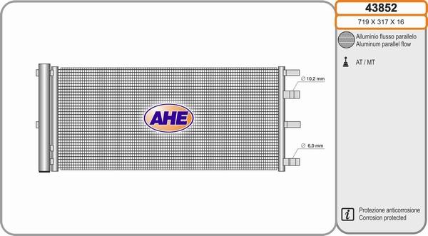 AHE 43852 - Condensatore, Climatizzatore www.autoricambi360.it