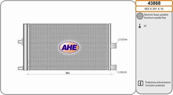 AHE 43868 - Condensatore, Climatizzatore www.autoricambi360.it