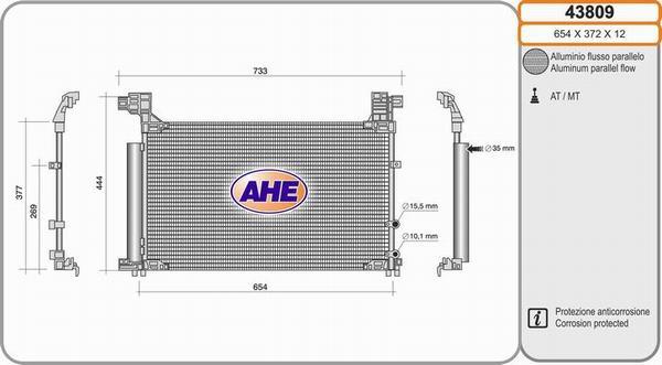 AHE 43809 - Condensatore, Climatizzatore www.autoricambi360.it