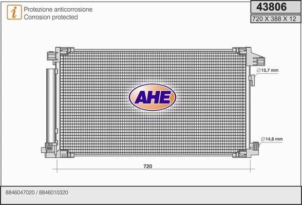 AHE 43806 - Condensatore, Climatizzatore www.autoricambi360.it
