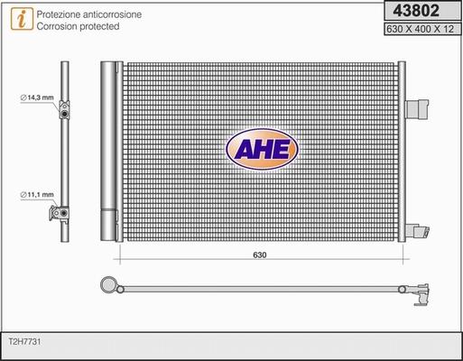AHE 43802 - Condensatore, Climatizzatore www.autoricambi360.it