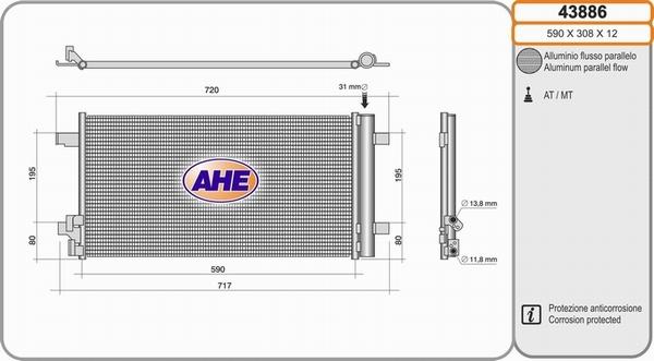 AHE 43886 - Condensatore, Climatizzatore www.autoricambi360.it