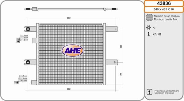 AHE 43836 - Condensatore, Climatizzatore www.autoricambi360.it