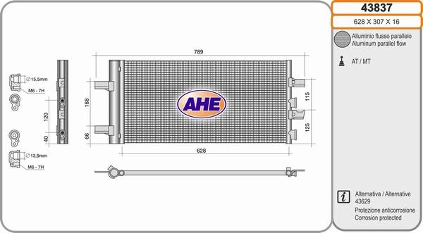 AHE 43837 - Condensatore, Climatizzatore www.autoricambi360.it
