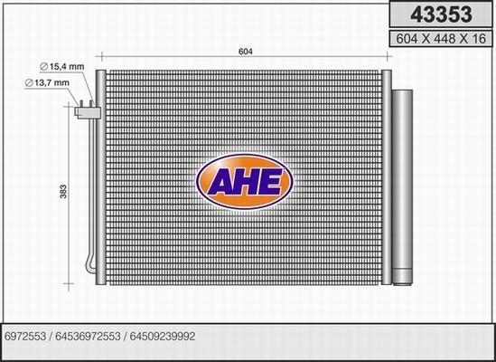 AHE 43353 - Condensatore, Climatizzatore www.autoricambi360.it