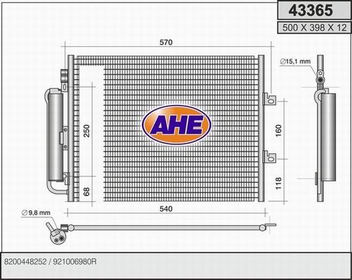 AHE 43365 - Condensatore, Climatizzatore www.autoricambi360.it