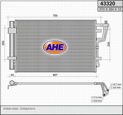 AHE 43320 - Condensatore, Climatizzatore www.autoricambi360.it