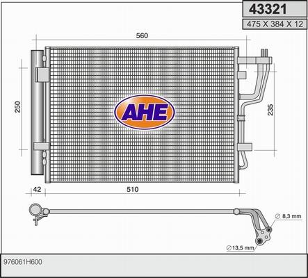 AHE 43321 - Condensatore, Climatizzatore www.autoricambi360.it