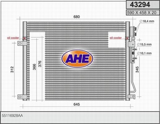 AHE 43294 - Condensatore, Climatizzatore www.autoricambi360.it