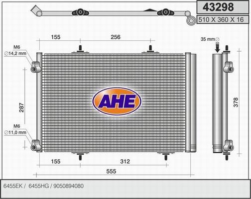 AHE 43298 - Condensatore, Climatizzatore www.autoricambi360.it