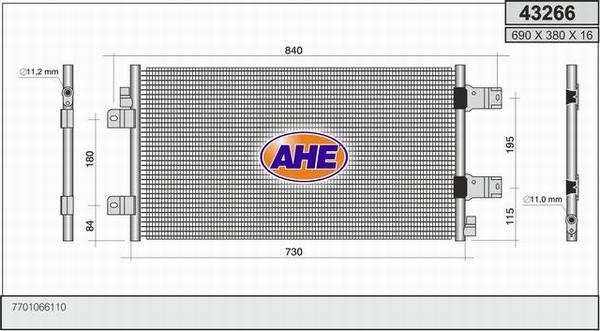 AHE 43266 - Condensatore, Climatizzatore www.autoricambi360.it
