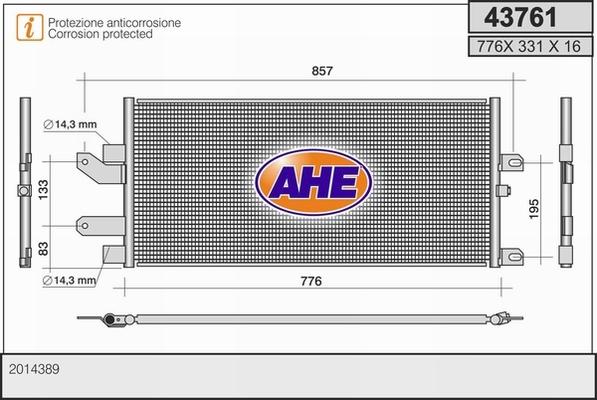 AHE 43761 - Condensatore, Climatizzatore www.autoricambi360.it