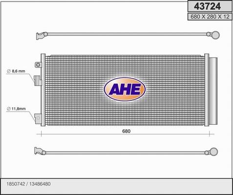 AHE 43724 - Condensatore, Climatizzatore www.autoricambi360.it