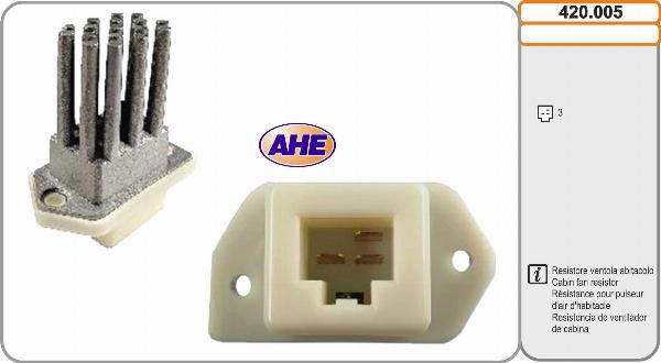 AHE 420.005 - Resistore addizionale, Elettromotore-Ventola radiatore www.autoricambi360.it