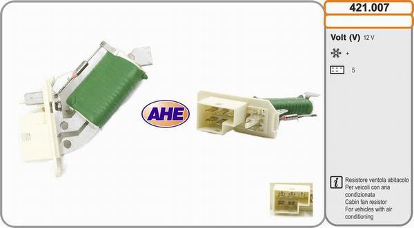 AHE 421.007 - Resistore addizionale, Elettromotore-Ventola radiatore www.autoricambi360.it