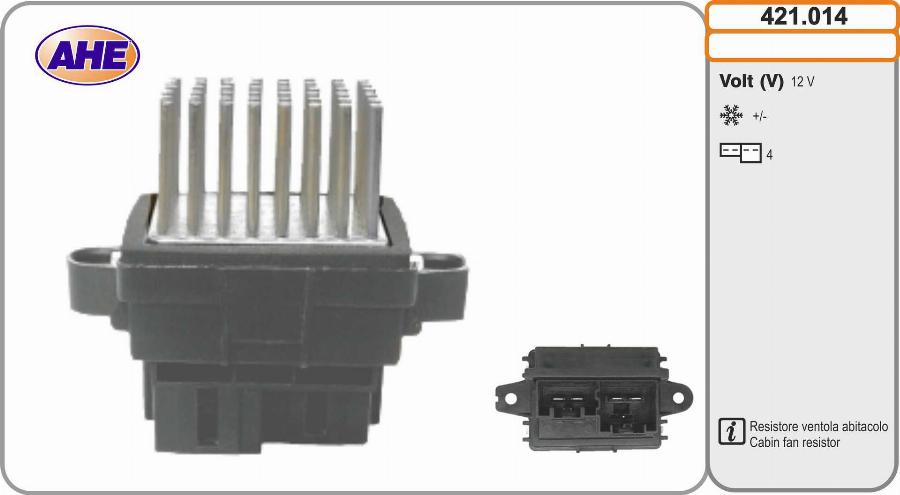 AHE 421.014 - Resistore addizionale, Elettromotore-Ventola radiatore www.autoricambi360.it