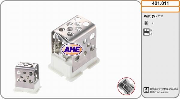 AHE 421.011 - Resistore addizionale, Elettromotore-Ventola radiatore www.autoricambi360.it