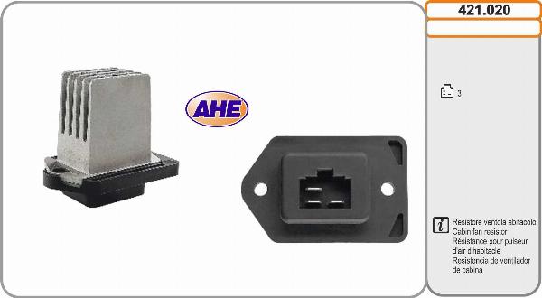 AHE 421.020 - Resistore addizionale, Elettromotore-Ventola radiatore www.autoricambi360.it