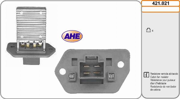 AHE 421.021 - Resistore addizionale, Elettromotore-Ventola radiatore www.autoricambi360.it