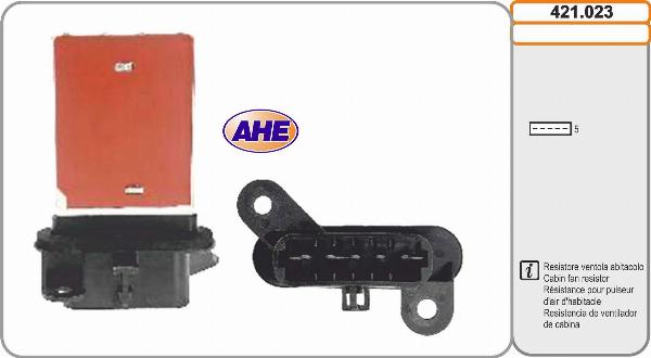 AHE 421.023 - Resistore addizionale, Elettromotore-Ventola radiatore www.autoricambi360.it