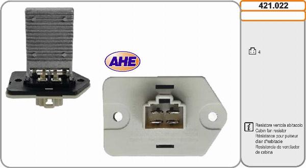 AHE 421.022 - Resistore addizionale, Elettromotore-Ventola radiatore www.autoricambi360.it