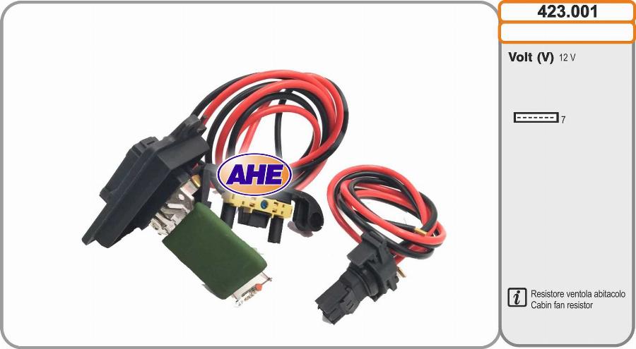 AHE 423.001 - Resistore addizionale, Elettromotore-Ventola radiatore www.autoricambi360.it