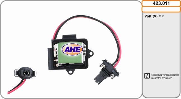 AHE 423.011 - Resistore addizionale, Elettromotore-Ventola radiatore www.autoricambi360.it