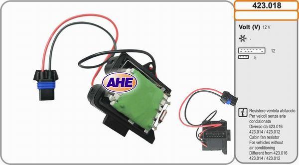 AHE 423.018 - Resistore addizionale, Elettromotore-Ventola radiatore www.autoricambi360.it