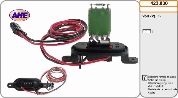 AHE 423.030 - Resistore addizionale, Elettromotore-Ventola radiatore www.autoricambi360.it