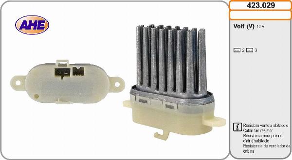 AHE 423.029 - Resistore addizionale, Elettromotore-Ventola radiatore www.autoricambi360.it