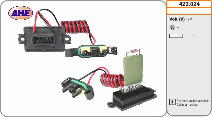AHE 423.024 - Resistore addizionale, Elettromotore-Ventola radiatore www.autoricambi360.it