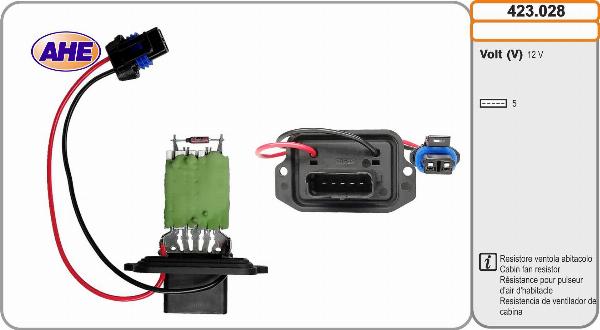 AHE 423.028 - Resistore addizionale, Elettromotore-Ventola radiatore www.autoricambi360.it