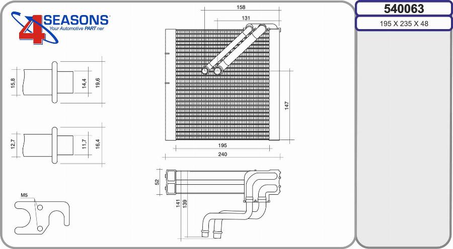 AHE 540063 - Evaporatore, Climatizzatore www.autoricambi360.it