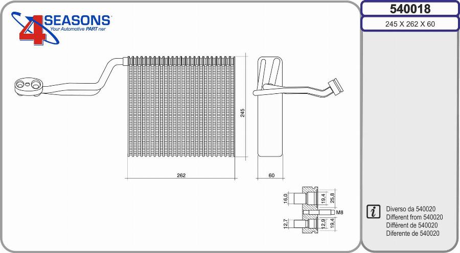 AHE 540018 - Evaporatore, Climatizzatore www.autoricambi360.it