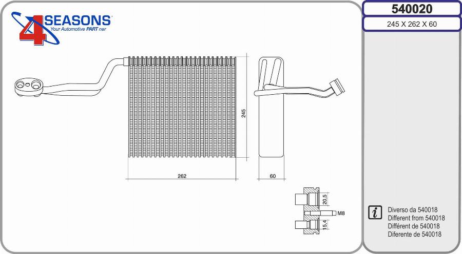 AHE 540020 - Evaporatore, Climatizzatore www.autoricambi360.it
