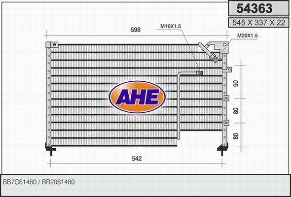 AHE 54363 - Condensatore, Climatizzatore www.autoricambi360.it
